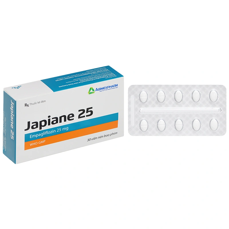 Japiane 25 điều trị đái tháo đường tuýp 2 (3 vỉ x 10 viên) - 